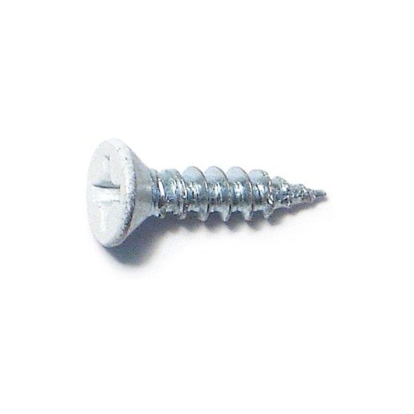 Midwest Fastener Wood Screw, #5, 1/2 in, White Steel Flat Head Phillips Drive, 50 PK 79361 - main
